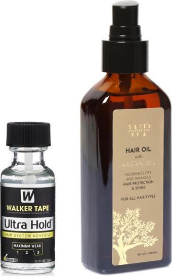 Walker Tape Ultra Hold Protez Saç Yapıştırıcı 15ml+ Protez Saçlara özel  Yoğun Saç Bakım Yağı 100 ml