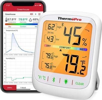 ThermoPro TP-359 Akıllı İç Mekan Isı ve Nem Ölçer Termometre