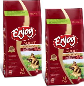 Enjoy Kuzu Etli  ve Prinçli Yetişkin Köpek Maması 15 Kg 2 Adet