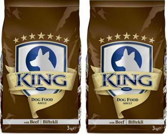 King Biftekli Yetişkin Köpek Maması 3 Kg*2 Adet