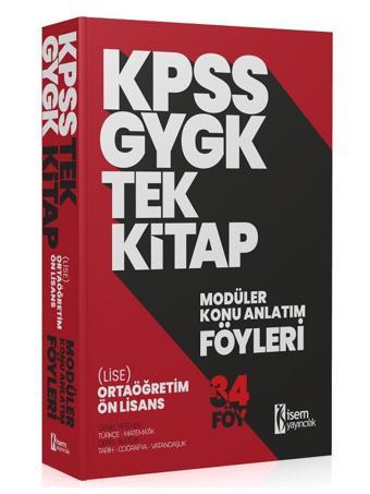 İsem 2024 KPSS Lise Ortaöğretim Ön Lisans Konu Anlatım Föyleri Tek Kitap İsem Yayınları - İsem Yayıncılık