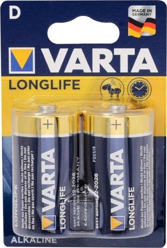 Varta Ata Elektronik Elektrikli Ana Kucağı PİLİ D TİP D BOY BÜYÜK PİL ALKALİNE Longlife 2'li