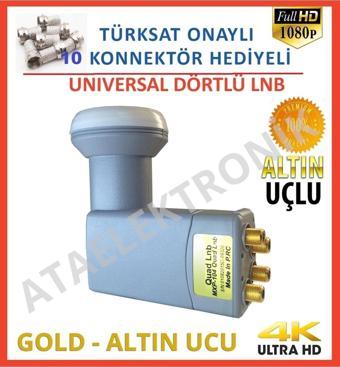 Ata Elektronik 4 Çıkış Dört Çıkışlı Hd 3d 4k Lnb Lenebe 10 Adet Jak