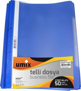 Umix Telli Plastik Dosya Mavi 50 Li 1 Paket