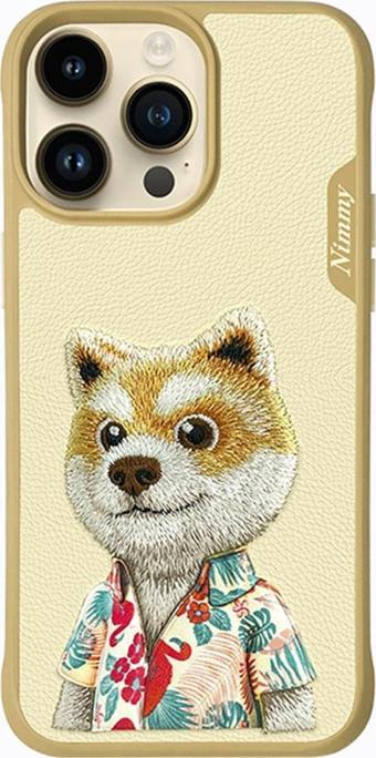 Nimmy iPhone 14 Pro Max Worf Serisi Kurt Nakış işlemeli Detaylı Kılıf Sarı