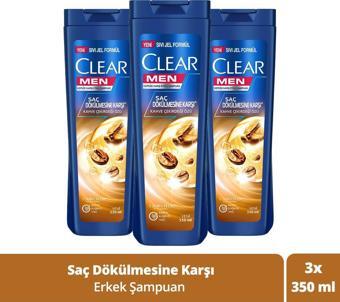 Clear Men Kepeğe Karşı Etkili Şampuan Saç Dökülmesine Karşı 3 x 350 ML