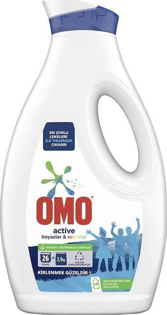 Omo Active Beyaz ve Renkliler için Sıvı Çamaşır Deterjanı 26 Yıkama 1690 ML