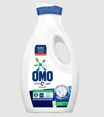 Omo Sıvı Çamaşır Deterjanı Active Oxygen Beyazlar için 26 Yıkama 1690 ML