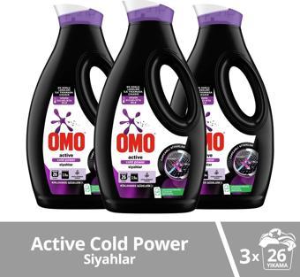 Omo Active Cold Power Siyahlar için Sıvı Deterjan 1.69 lt 3'lü