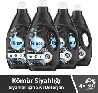 Rinso Kömür Siyahlığı Siyahlar İçin Sıvı Deterjan 4 x 3 Lt