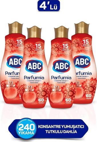 ABC Parfumia Konsantre Çamaşır Yumuşatıcısı Tutkulu Dahlia 4 x 1440 ML