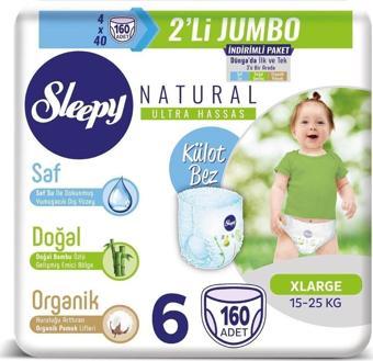 Sleepy Natural Külot Bez 6 Numara 160 Adet