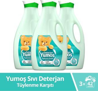 Yumoş Hassas Giysiler Tüylenme Karşıtı Sıvı Çamaşır Deterjanı 3 x 2520 ML