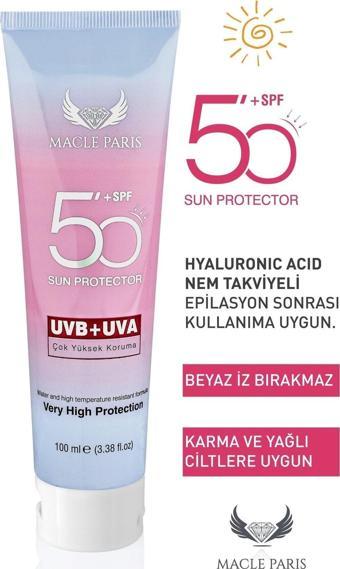 Macle Paris Güneş Kremi Çok Yönlü Yüksek Korumalı %1 Hyaluronik Asit & Glowy 50 Spf Güneş Koruyucu 50 Faktör