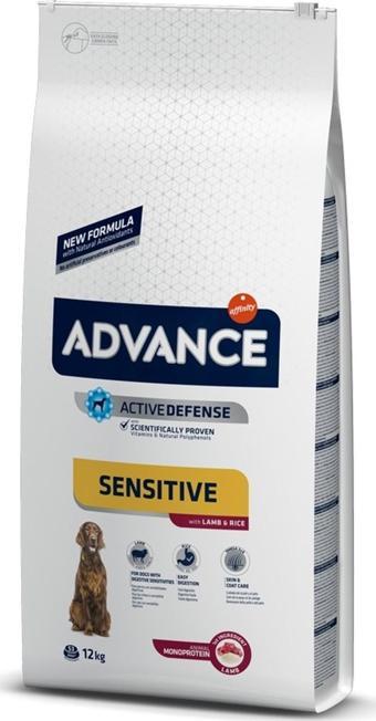 Advance Sensitive Yetişkin Kuzulu Pirinçli Köpek Maması 12 Kg