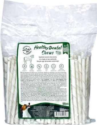 Eco Natura Pet Healty Dental Chews Sütlü Beyaz Burgu Kemik 13Cm100Lü 550Gr