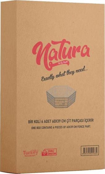 Natura Altıgen Kedi Köpek Oyun Çiti Küçük 60X39Cm 6 Parça