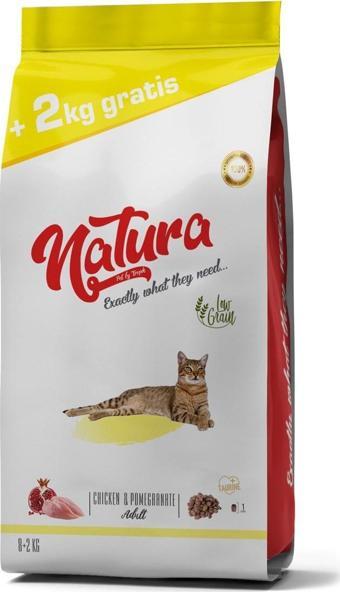 Natura Düşük Tahıllı Tavuk _ Nar Yetişkin Kedi Maması 8+2 Kg