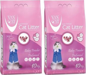 Vancat Bebek Pudralı İnce Taneli 10 kg/11.8 lt 2'li Bentonit Kedi Kumu