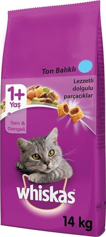 Whiskas Ton Balıklı ve Sebzeli Yetişkin Kuru Kedi Maması 14 Kg