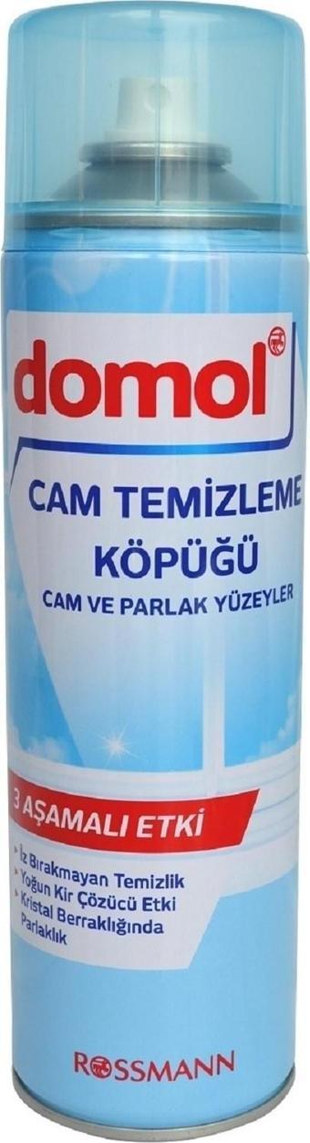 Domol Cam Temizleme Köpüğü Cam Ve Parlak Yüzeyler 500 Ml