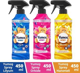 Yumoş Sprey Yıkaması Zor Eşyalar Için Lilyum 450 ML + Hanımeli 450 ML + Orkide 450 ML