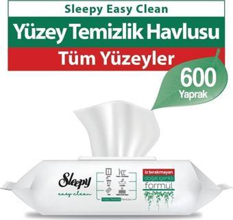 Sleepy Easy Clean Beyaz Sabun Katkılı Yüzey Temizlik Havlusu 100 Yaprak 6'lı