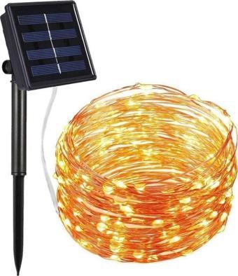 Schulzz Solar Güneş 12 Metre 100 Led Enerjili Dış Bahçe Aydınlatma Su Geçirmez Led