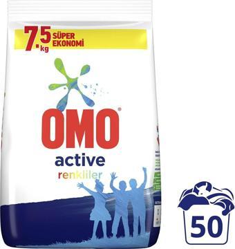 Omo Active Toz Çamaşır Deterjanı Renkliler İçin 7,5 kg