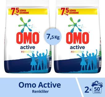 Omo Active Fresh Toz Çamaşır Deterjanı Renkliler İçin 2 x 7,5 kg