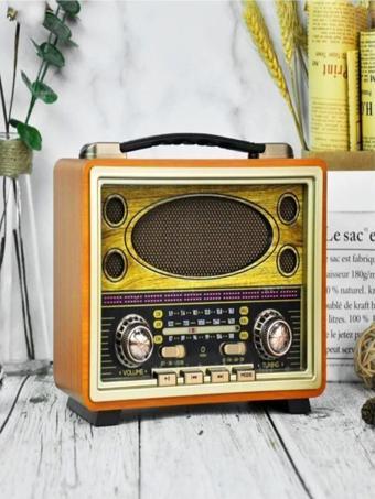 BAYINDIRELEKTRONİK Taşınabilir Eskitme Radyo Fm Am Sw Usb Tf Aux Destekli Vintage Bluetooth Hoparlör