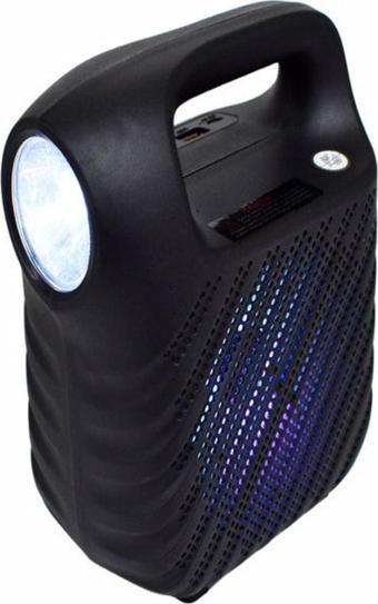 Ultratekno Işıklı 4" Taşınabilir Bluetooth Hoparlör El Fenerli Fm Radyo Usb/Tf/Aux Destekli Speaker