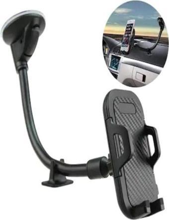 Ultratekno Y09-R Flexible Ultra Güçlü Akrobat 360° Dönebilen Araç Içi Telefon Tutucu Vantuzlu 4.5-7"