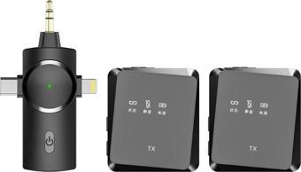 BAYINDIRELEKTRONİK Type-C iPhone Çiftli Kablosuz Yaka Mikrofonu 3in1 Kamera PC Android iOS Uyumlu