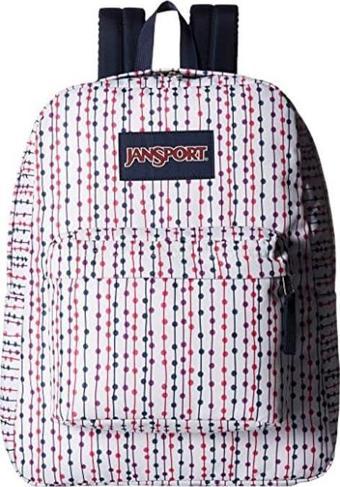 Jansport Superbreak Renkli Noktalı Sırt Çantası Beyaz 