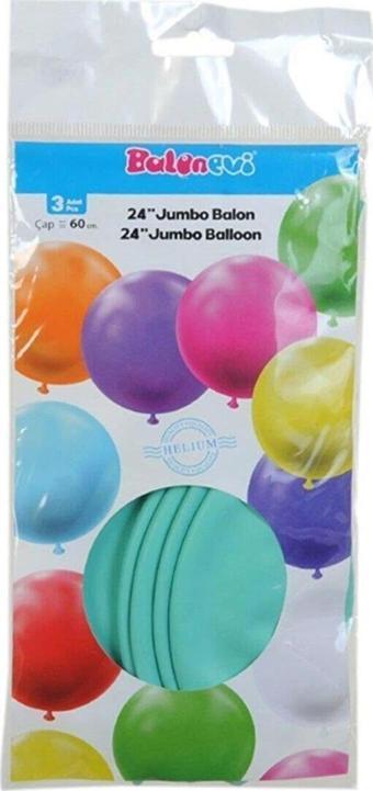 Balonevi Balon 24 Inc Su Yeşili Jumbo (3 Lü Paket)