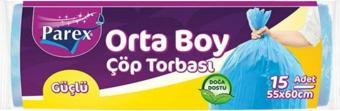 Parex Güçlü Orta Boy Çöp Torbası 55 x 60 cm 15'li