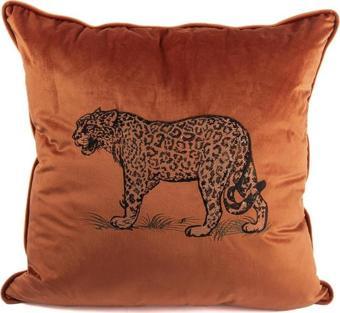 Mikasa Moor Leopar Nakışlı Turuncu 55x55 Yastık