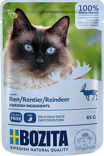 Bozita Pouch Ren Geyiği Etli Tahılsız Yetişkin Konserve Kedi Maması 85 Gr