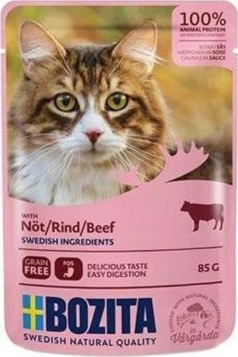 Bozita Pouch Sığır Etli Tahilsiz Yetişkin Konserve Kedi Maması 85 Gr