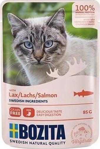 Bozita Pouch Somon Balıklı Tahılsız Yetişkin Konserve Kedi Maması 85 Gr