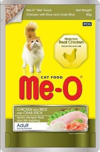 Meo Tavuk Pirinç ve Yengeçli Yetişkin Konserve Kedi Maması 80 Gr