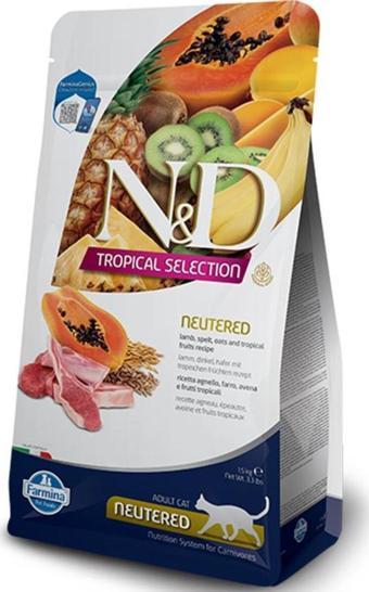 N&D Tropical Selection Kuzu Etli Tropikal Meyveli Kısırlaştırılmış Kedi Maması 1,5 kg