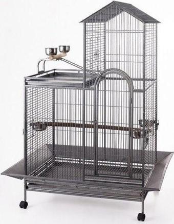 Qh Pet Cage Papağan Kafesi 93x69x160 Cm Gri