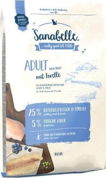 Sanabelle Adult Tahılsız Kümes Hayvanlı ve Alabalıklı Yetişkin Kedi Maması 10 Kg