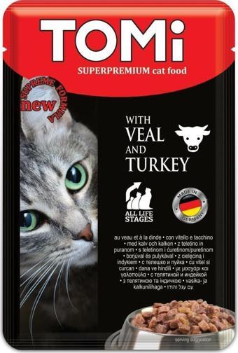 Tomi Premium Pouch Dana Etli ve Hindili Yetişkin Kedi Konservesi 100 gr