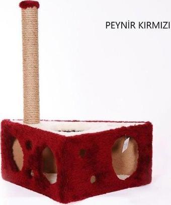 Cat Hause Y04 Peynir Şeklinde Kedi Tırmalama Evi Kırmızı 67 Cm