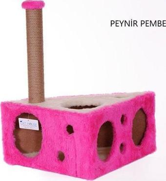 Cat Hause Y04 Peynir Şeklinde Kedi Tırmalama Evi Pembe 67 Cm