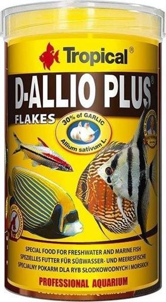 Tropical D-Allio Plus Flake Discus Balıklar için Sarımsaklı Pul Balık Yemi 100 Ml 20 Gr