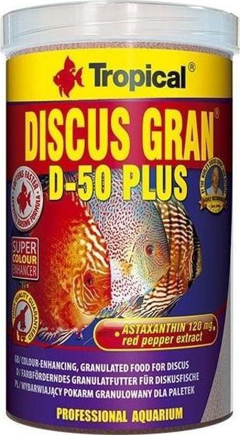 Tropical Discus Gran D-50 Plus Discus Balıkları için Renklendirici Granül Balık Yemi 100 Ml 44 Gr